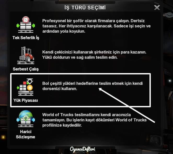 ETS2 Dorse alımı yük piyasası yeni meslek